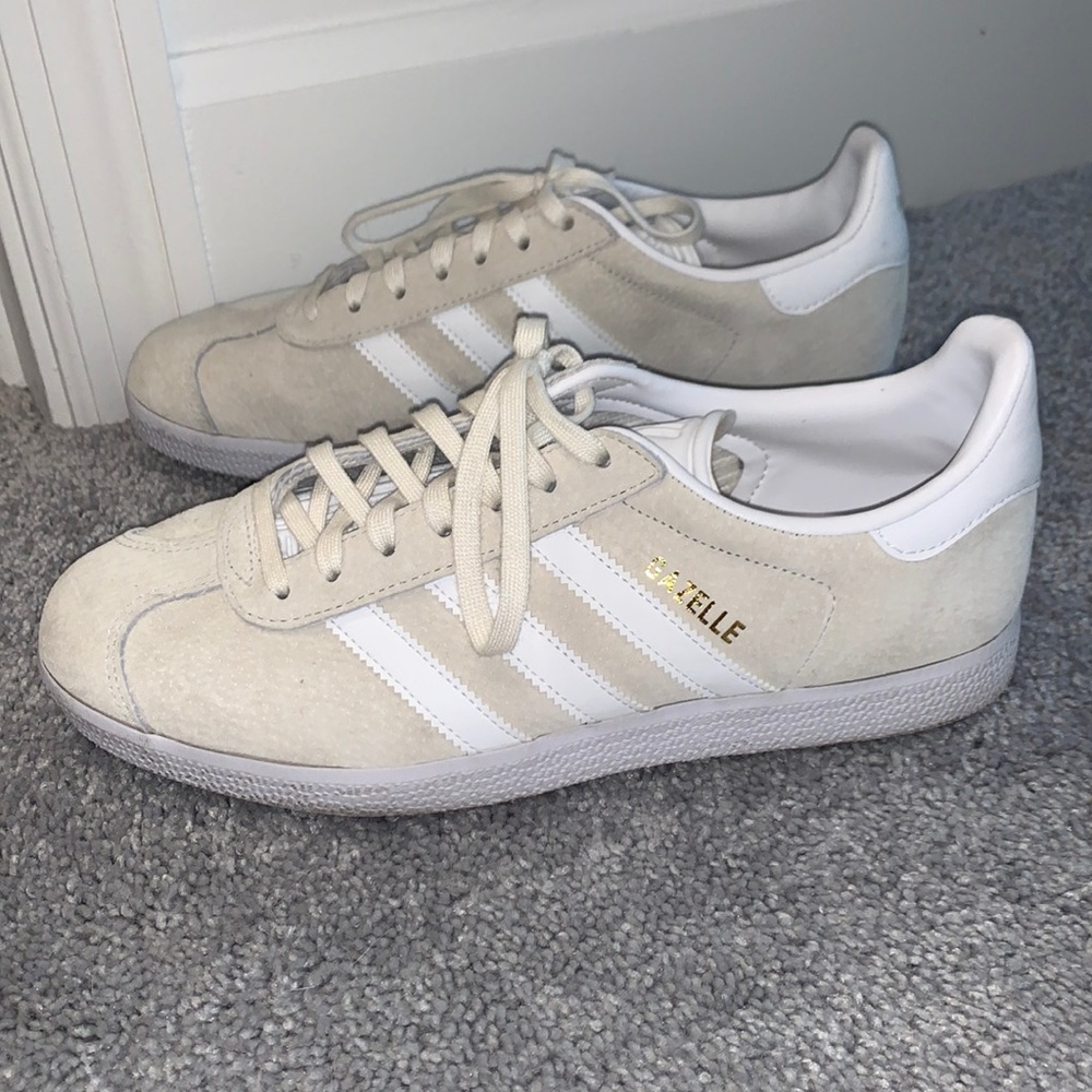 Suede tan adidas sneakers
